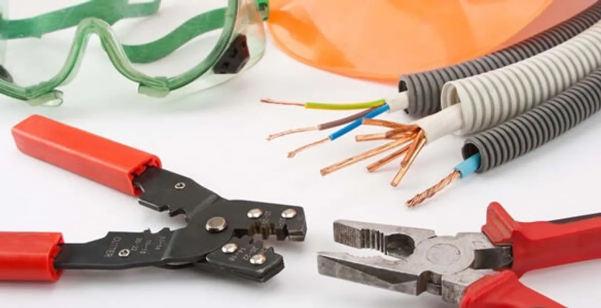 Electrical wiring repair with professional tools and safety equipment in Bountiful, UT